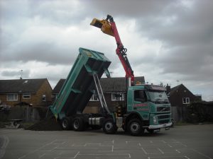 Grab Hire Tipper Lorry At Work In Herts